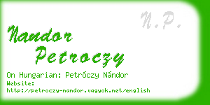 nandor petroczy business card