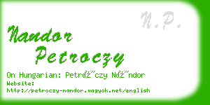nandor petroczy business card